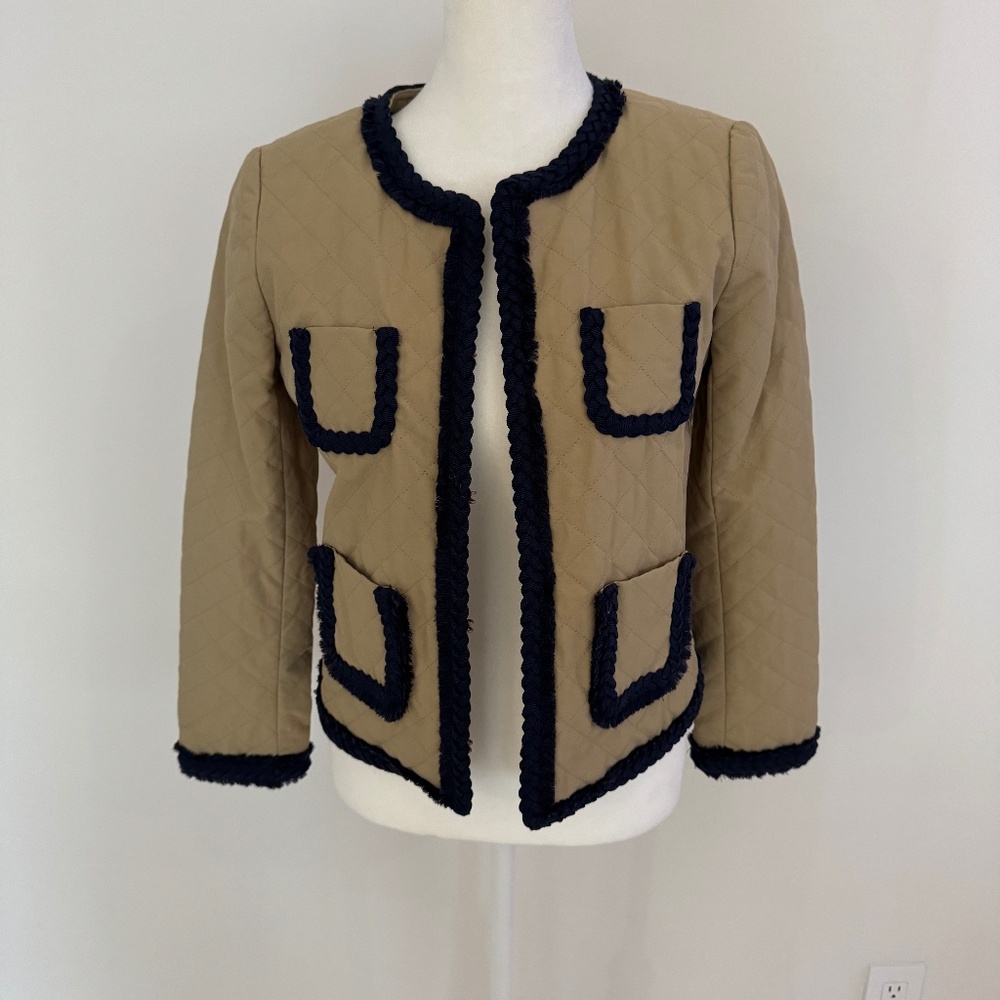 J Crew Quilted Safari jacket sz 00